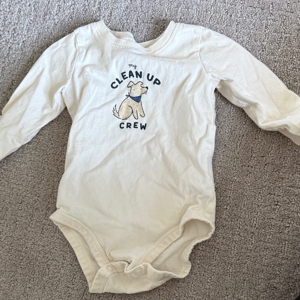 Carter's White Long Sleeve Bodysuit - Clean Up Crew